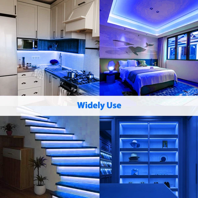 Alt view image 5 of 6 - LED Strip Lights, Blue Neon Rope, 0.39in/Cut DIY, 16.4ft, 12V Waterproof, Silicone Flexible, Connectable for Bedroom, Cabinet, Commercial Sign Decor, 6mm Wide, Not Included Power Adapter