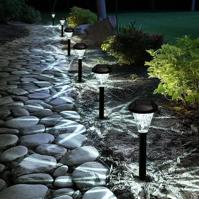 Main image of 10 Pack Solar Lights Outdoor Waterproof, Solar Garden Lights Outdoor Solar Lights for Yard, Yard Decorations Outdoor for Pathway, Patio, Garden, Driveway, Lawn, and Landscape(Cold White)