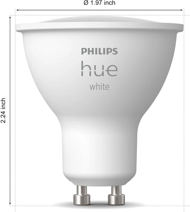 Alt view image 2 of 7 - Smart 60W GU10 LED Bulb, White Light, 2 Pack, 450LM, Indoor Light Bulbs, Control with Hue App, Compatible with Alexa, Google Assistant and Apple HomeKit