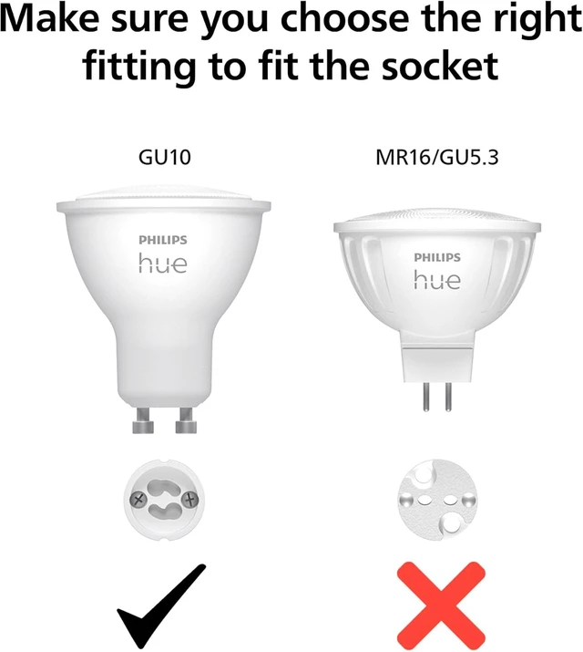 Alt view image 7 of 7 - Smart 60W GU10 LED Bulb, White Light, 2 Pack, 450LM, Indoor Light Bulbs, Control with Hue App, Compatible with Alexa, Google Assistant and Apple HomeKit