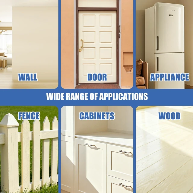 Alt view image 6 of 7 - All-in-One Paint - Multi Surface Vanilla White Paint - Furniture and Cabinet for Interior/Exterior - No Sanding, Quick Drying, Perfect for Wood, Wall, Metal and More, 16 Oz