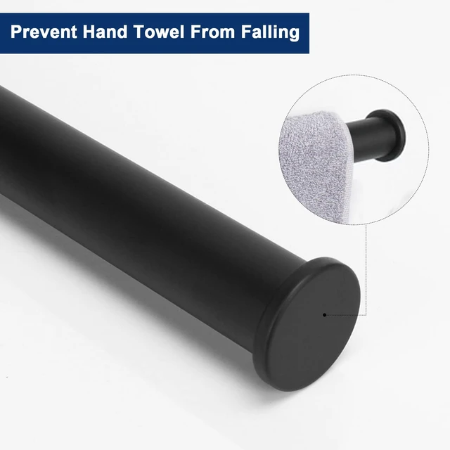 Alt view image 6 of 7 - Hand Towel Holder/Towel Ring, Thicken Stainless Steel Hand Towel Bar for Bathroom, Rustproof Wall Mounted Towel Rack, Contemporary Style Bath Accessories, 9 Inch (5 Pack, Matte Black)
