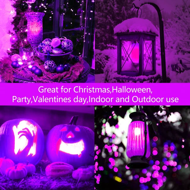 Alt view image 3 of 6 - LED Flame Bulbs, 4 Modes Purple Flame Effect Light Bulbs, E26 Base Fire Light Bulb with Gravity Sensor, Flickering Light Bulbs for Hallowee Home Decor (Purple 2 Pack)