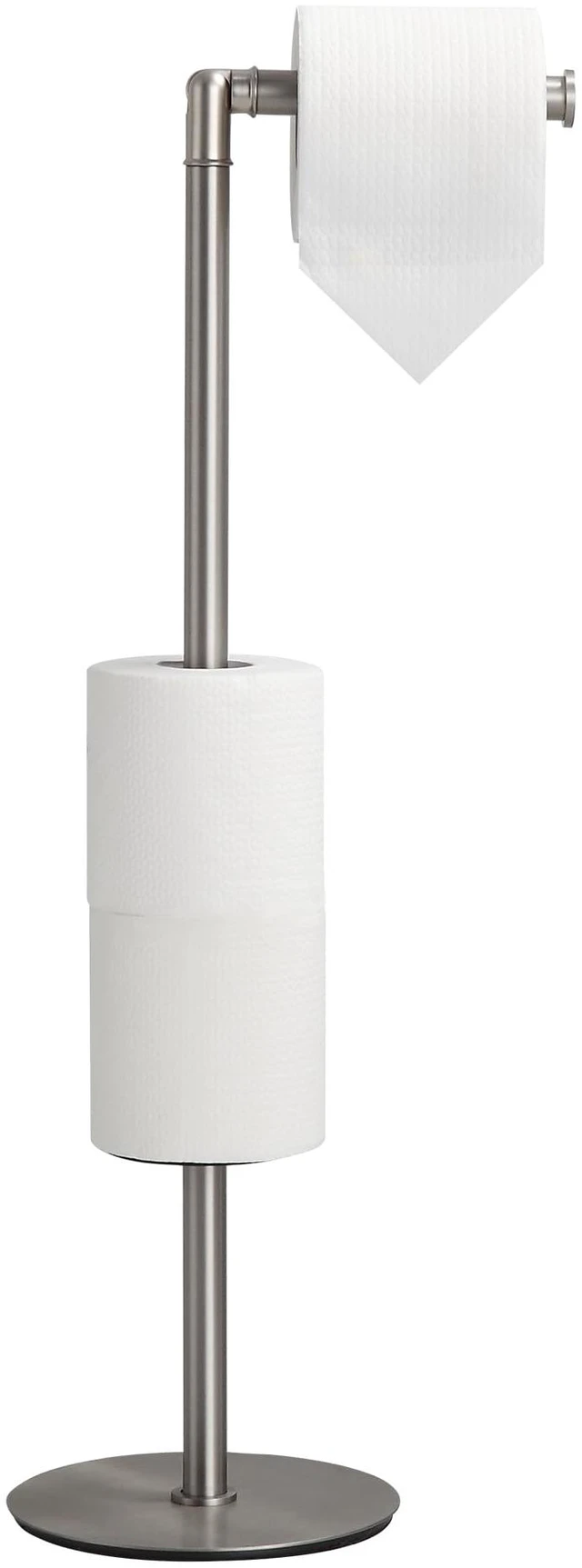 Main image of Freestanding Toilet Paper Holder, Tissue Holder On Floor with Reserve Storage Paper Rolls, Roll Paper Holder Standing On Floor (Brushed Nickel)