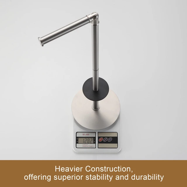 Alt view image 7 of 7 - Freestanding Toilet Paper Holder, Tissue Holder On Floor with Reserve Storage Paper Rolls, Roll Paper Holder Standing On Floor (Brushed Nickel)