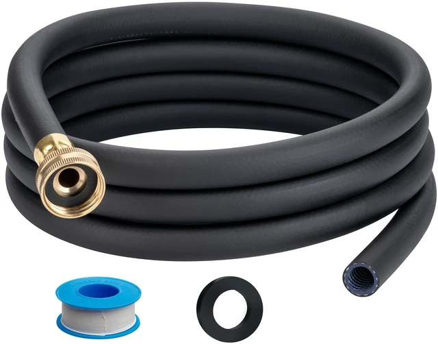 Main image of 16FT Dehumidifier Drain Hose with 3/4 FHT Brass Rustproof Connector Versatile Drain Hose Perfectly Compatible with most Dehumidifiers and 3/4 external thread outlet (Black, 16FT)