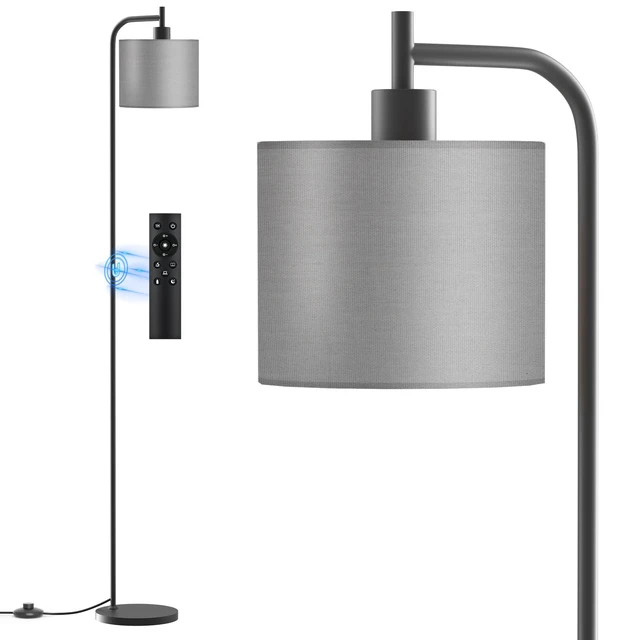 Main image of Floor Lamp for Living Room, Tall Standing Lamp with Linen Shade Dimmable with Remote Control, 3 Color Temperatures, 9W LED Bulb Included, Ideal for Bedroom, Office and Reading Corner