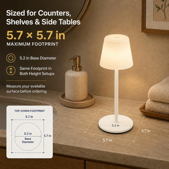 Alt view image 3 of 7 - Shower Lamp Rechargeable Waterproof Lamp, Cordless Table Lamp for Bathroom 4000mAh Battery Operated, IP65 Spa-Like Shower Light, Vanity, Bathtub and Outdoor, 3 Color Modes, Touch Dimming, White