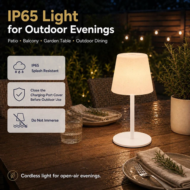 Alt view image 7 of 7 - Shower Lamp Rechargeable Waterproof Lamp, Cordless Table Lamp for Bathroom 4000mAh Battery Operated, IP65 Spa-Like Shower Light, Vanity, Bathtub and Outdoor, 3 Color Modes, Touch Dimming, White