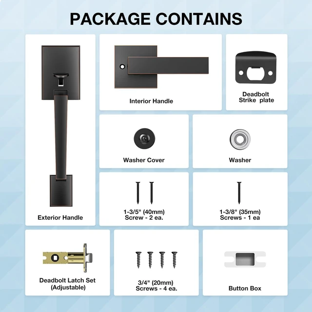 Alt view image 7 of 7 - Oil Rubbed Bronze Front Door Handle No Lock with Modern Lever Exteior Door Handle for Every Deadbolt, Long-lasting Performance, Reversible for Left & Right Door, Lower Half Grip
