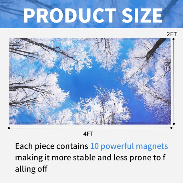 Alt view image 2 of 7 - 4 Pcs Fluorescent Light Covers - Light Covers for Ceiling Lights Classroom, Magnetic Light Filters for Office, Hospitals, Home 4 x 2 Feet (winter)