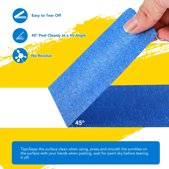 Alt view image 5 of 7 - 36 Packs Painters Tape,Blue Tape,Masking Tape for Multi-Purpose 1 Inch Wide (0.94 in x 55 Yds), Masking Tape Bulk,DIY Artist Craft Arts, Decoration, Drafting, No Residue