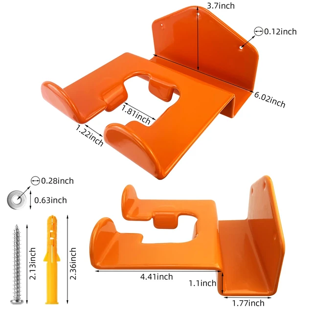 Alt view image 3 of 7 - Weedeater Hanger, 2 Pack Weed Eater Hanger for Wall, Weed Wacker Holder Heavy Duty Weed Wacker Wall Storage Rack, Compatible with Stihl, Weed Eater Hanging Hook for Garage Tool Organization