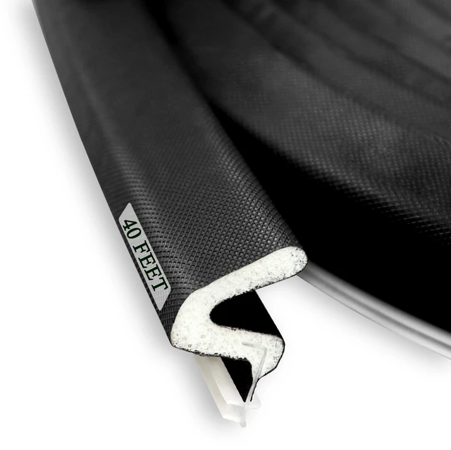 Main image of Kerf Weather Stripping for Door Seal Strip, 40 Ft, Black Q Foam Door Weatherstrip Seal, Front Door Seal Strip for Door Frame with Slot Card, Slot Installation, Easy Cut to Size