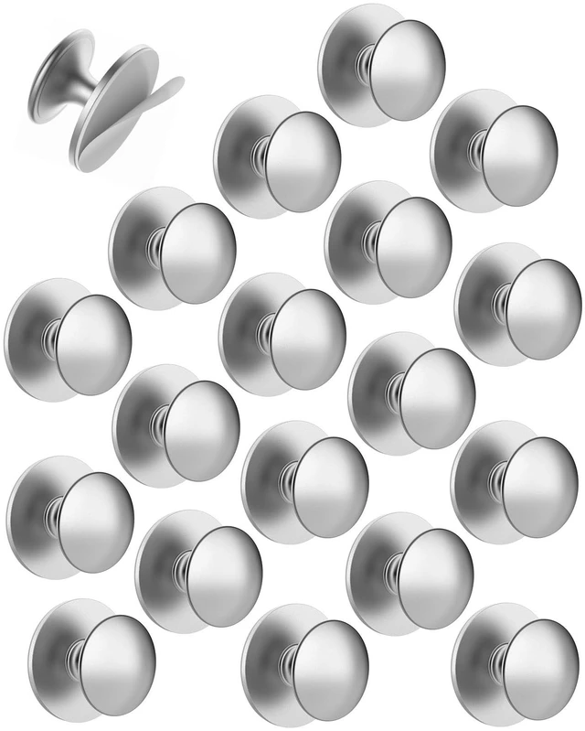 Main image of 20 Pack Silver Self-Adhesive Cabinet Knobs, Self-Stick Hardware Kitchen Cabinet Handles, No-Punch Peel and Stick Drawer Knobs for Refrigerators, Dressers, Windows, Closets