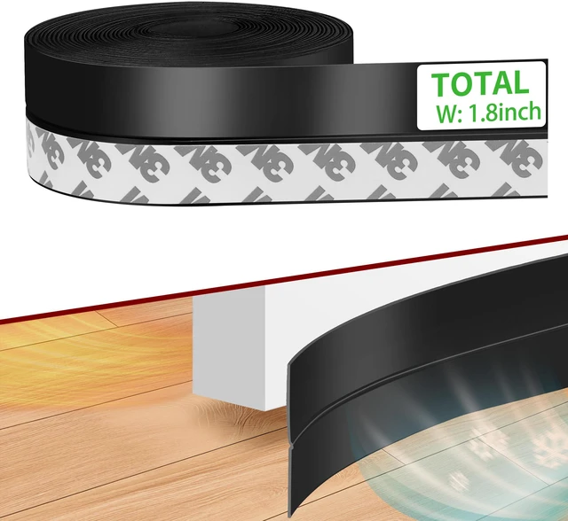 Main image of Weather Stripping Door Seal, 1.8in Black Under Door Draft Stopper Silicone Seal Strip For Door Frame Side, Window, Shower Bottom Seal, Strong Adhesive For Weatherproofing And Noise Reduction