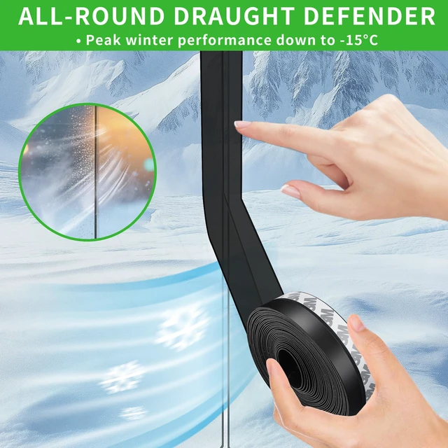 Alt view image 4 of 7 - Weather Stripping Door Seal, 1.8in Black Under Door Draft Stopper Silicone Seal Strip For Door Frame Side, Window, Shower Bottom Seal, Strong Adhesive For Weatherproofing And Noise Reduction