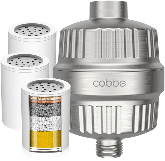 Main image of High Output Shower Filter for Hard Water - 2 Replaceable Cartridges - Removing Chlorine and Harmful Substance, Dramatically Improves The Condition of Your Skin, Hair and Nails - Brushed Nickel