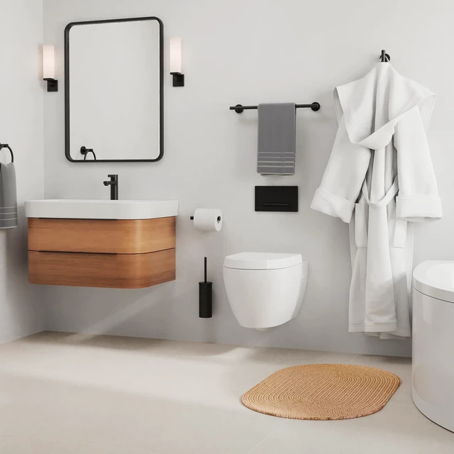 Alt view image 7 of 7 - 18 Inch Matte Black Bathroom Hardware Set, Thicken, 4-Piece Modern Towel Bar Set, Wall Mounted Towel Racks for Bathroom, Durable SUS304 Stainless Steel Bathroom Accessories Set