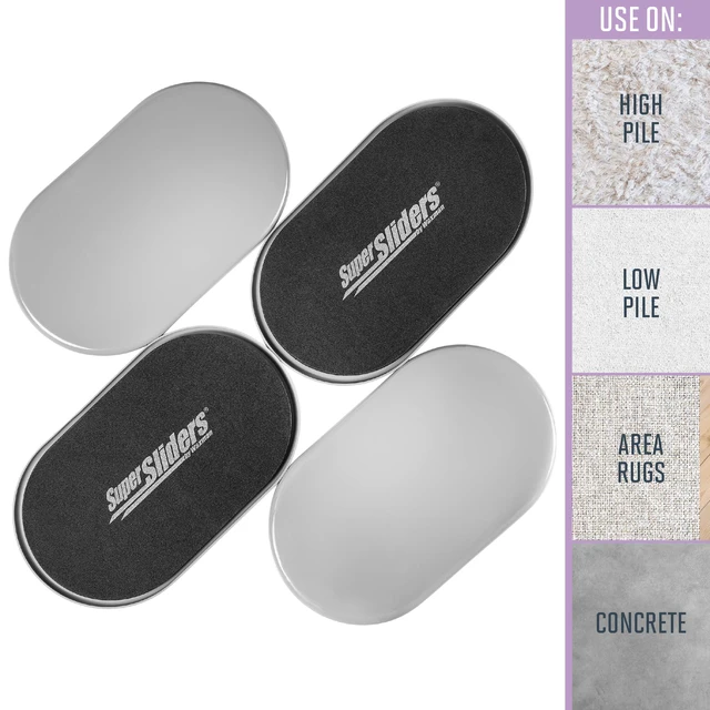Alt view image 3 of 7 - Sliders4744095N Reusable XL Heavy Furniture Sliders for Carpet- Quickly and Easily Move Any Item, 9-1/2" x 5-3/4' Gray (4 Pack)