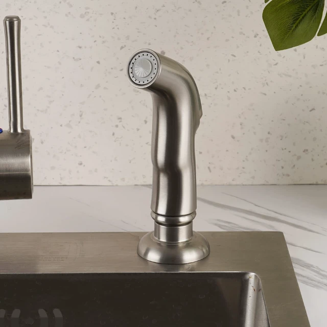 Alt view image 6 of 6 - Universal Sink Sprayer Attachment for Faucet, Brushed Nickel NSF/ANSI/CAN 372 Certified, Kitchen Side Sprayer Head Compatible with Delta, Moen, Kohler and Other OEM Brands Spray Head