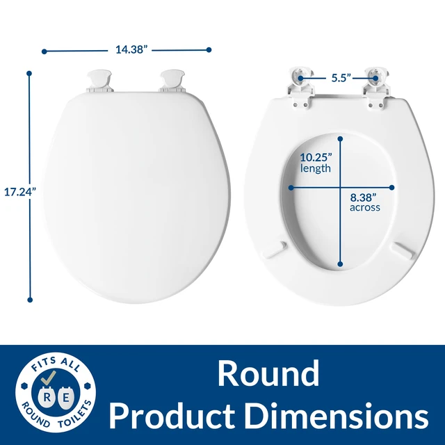 Alt view image 3 of 7 - CHURCH Toilet Seat, Easy Clean Hinges Release for Deep Cleans, Durable Enameled Wood Seat, Round, White