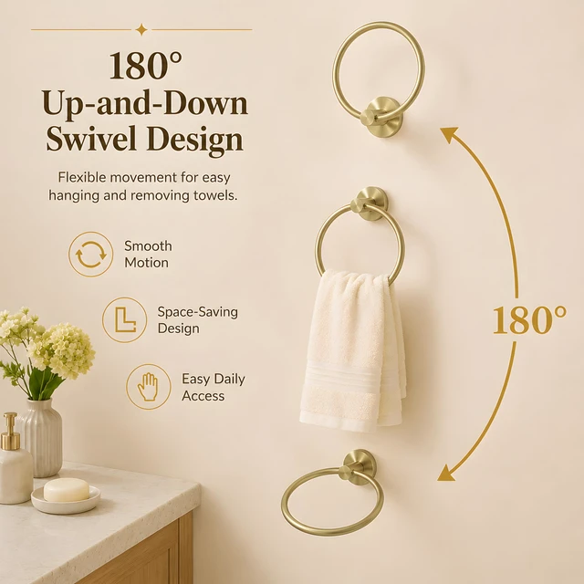 Alt view image 7 of 7 - Toilet Paper Holder Towel Ring Brushed Gold Bathroom Hardware Hand Towel Holder Bathroom Accessories Set Wall Mount Stainless Steel 2 Pieces