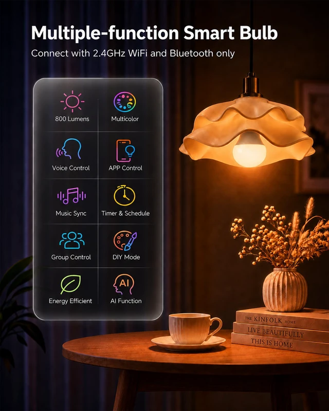 Alt view image 2 of 7 - Smart Alexa Light Bulbs, Bluetooth WiFi Led Bulb Compatible with Alexa &Google Assistant, RGB Color Changing Bulbs, Music Sync, 9W(60W Equivalent), A19 E26 800LM(2.4Ghz WiFi only), 6 Pack