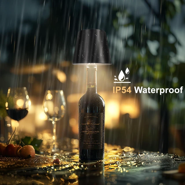 Alt view image 7 of 7 - 2 Pack Wine Bottle Lamps, 2026 New 3 Color Rechargeable Wireless Bottle Lamps, Bottle Lamp Kit for Liquor Bottles with Touch Dimming for Parties, Restaurants & Home Decor (Black)