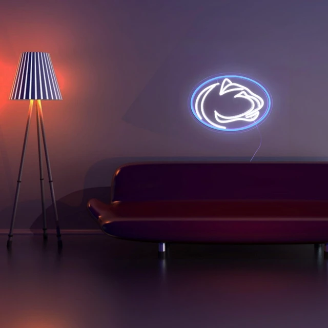 Alt view image 6 of 7 - Pen State Neon Sign for Room Decor Neon Light LED Team Sign Sports Neon Sign for Man Cave Wall Decor University Dormitory Decoration USB Powered Dimmable 15.2"*10.8"