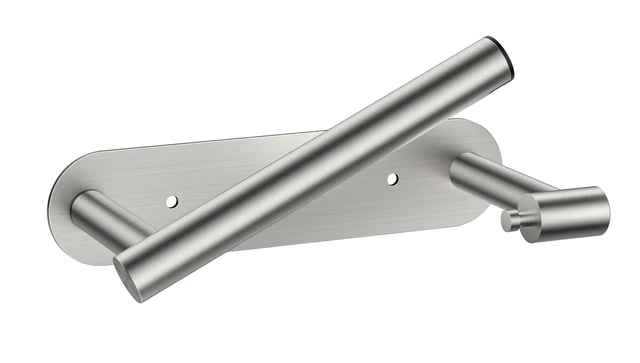 Main image of Commercial Toilet Paper Holder Wall Mount Bathroom Tissue Holder Brushed Nickel | Adhesive or Screw | SUS304 Stainless Steel Rustproof | Pivoting Tissue Roll Holder | Round Base