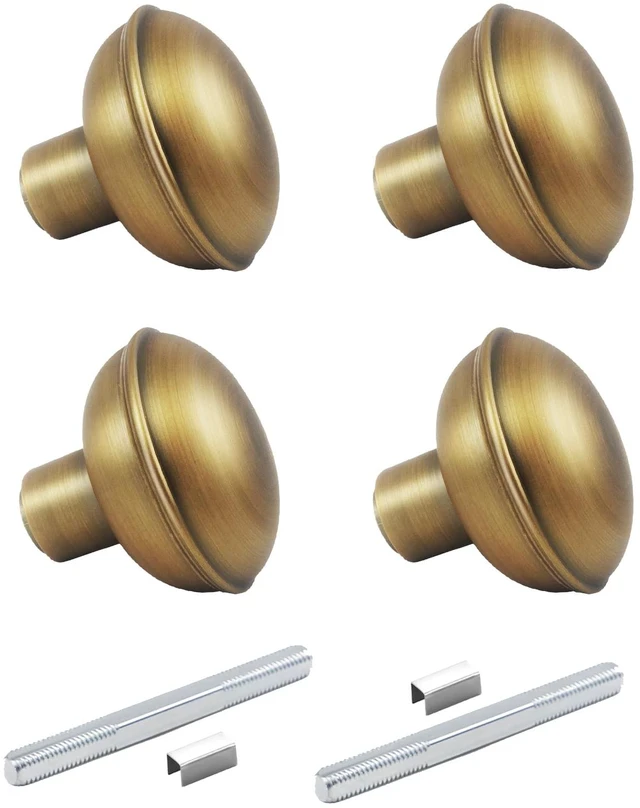 Main image of Vintage Antique Brass Door Knob Set with Spindle,2 Pack Old Style Door Knobs Replacement Broken for Antique Mortise Lock, Older Home Interior Door