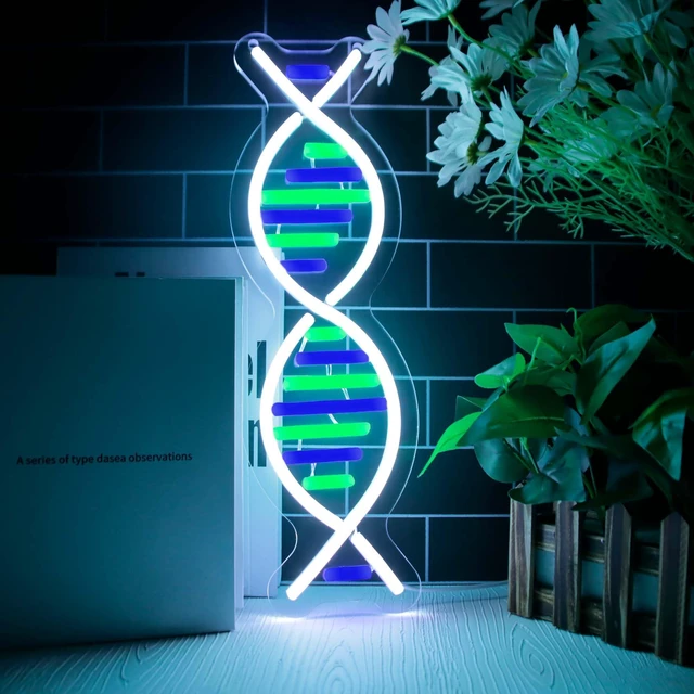 Main image of DNA Double Helix Neon Signs for Wall Decor, Dimmable LED DNA Neon Light Art Wall Sign, USB Powered for Man Cave Gaming Room Bedroom Biology Science Gift Decor for Nurse Doctor Physician(4.7 * 16.1in)