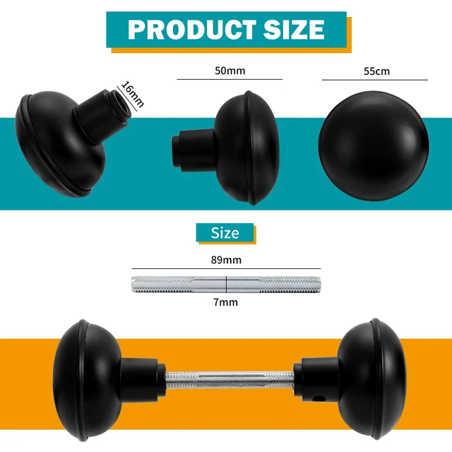 Alt view image 2 of 4 - Vintage Matte Black Door Knob Set with Spindle,2 Pack Old Style Door Knobs Replacement Broken for Antique Mortise Lock, Older Home Interior Door