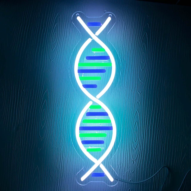 Alt view image 2 of 7 - DNA Double Helix Neon Signs for Wall Decor, Dimmable LED DNA Neon Light Art Wall Sign, USB Powered for Man Cave Gaming Room Bedroom Biology Science Gift Decor for Nurse Doctor Physician(4.7 * 16.1in)