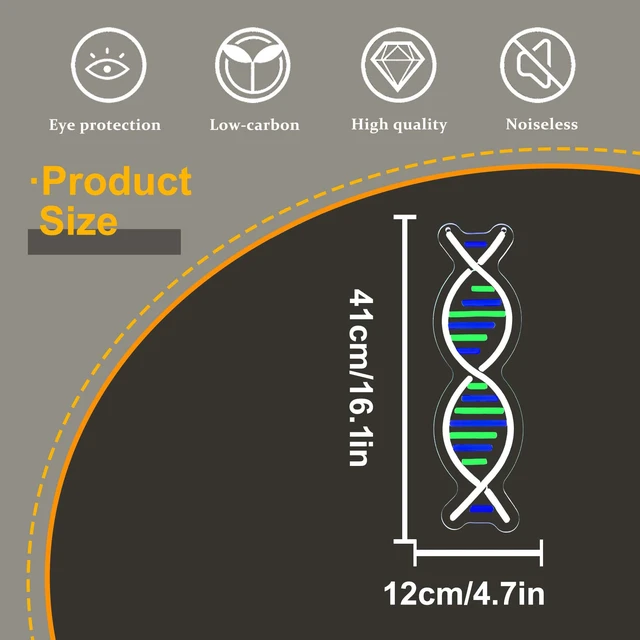 Alt view image 5 of 7 - DNA Double Helix Neon Signs for Wall Decor, Dimmable LED DNA Neon Light Art Wall Sign, USB Powered for Man Cave Gaming Room Bedroom Biology Science Gift Decor for Nurse Doctor Physician(4.7 * 16.1in)