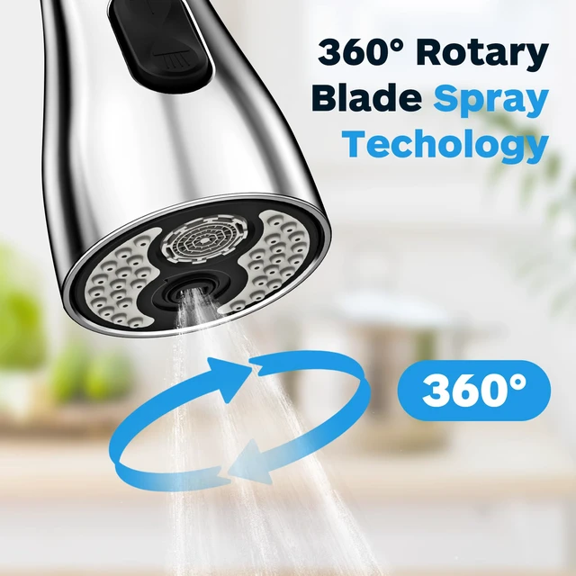 Alt view image 3 of 6 - Kitchen Faucet Head Replacement 3 Modes with 12 Adapters, Pull Down Spray Head for Kitchen Faucet, Kitchen Sink Faucet Head G 1/2, Sprayer Head Replacement, Chrome