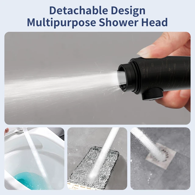 Alt view image 6 of 7 - On/Off High Pressure Handheld Shower Head for RV Camper 3 Spray Modes Shower Head with Pause Button, Water Saving Shower Head with Hose and Self-adhesive Holder(Oil-Rubbed Bronze)