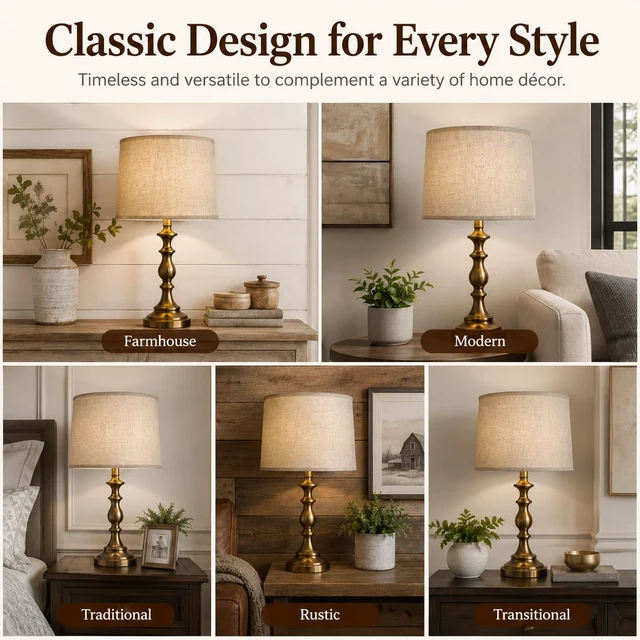 Alt view image 7 of 7 - Drum Lamp Shades Set of 2,Brown Linen Fabric,11.6" x 12.6" x 9.8" Easy to install with included spider fitter hardware, ideal for table and floor lamps in living rooms, bedrooms and offices