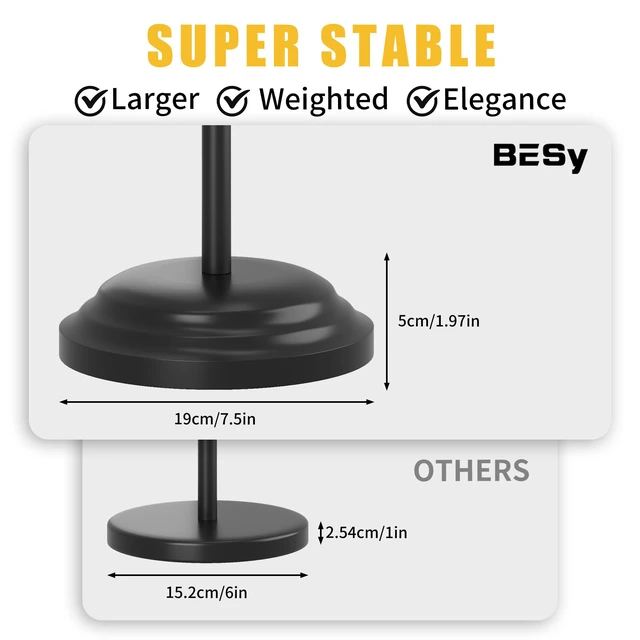 Alt view image 6 of 7 - Toilet Paper Holder Floor Stand, Bathroom Freestanding Black Toilet Tissue Roll Holder, Free Standing Rack with Storage, Weighted Base Accessories, SUS304 Stainless Steel Rustproof