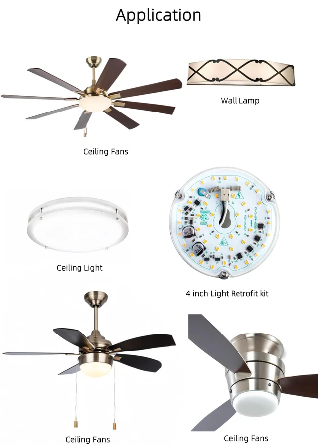 Alt view image 2 of 7 - 4 inch LED Retrofit Light Kit for Ceiling Fan Light Replacement Panel PCB 18W 3000K 2200LM 120V CRI90 Dimmable ETL (Warm White 3000K)