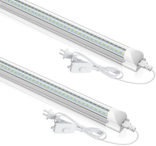 Main image of LED Shop Light 3FT, 34W 4760LM 6500K, V-Shape T8 LED Tube Lights Ceiling Shop Lights, Linkable Under Counter Light for Kitchen, Garage, Workbench, Basement, Plug and Play, ETL Listed, 2-Pack