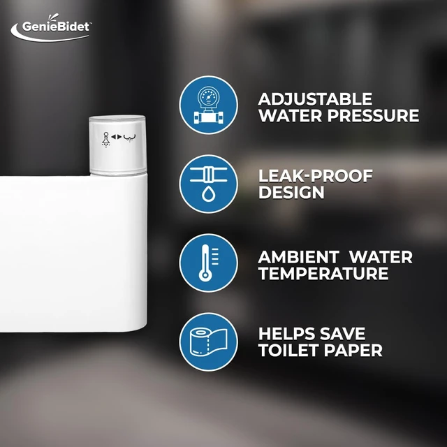 Alt view image 5 of 7 - Rear & Feminine Right Handed Ultra Thin Bidet Attachment for Toilet with Self Cleaning Dual Nozzles - No Wiring Needed - Easy DIY Install - Includes Hybrid Brass 3-way T with ON/OFF & Travel Bidet