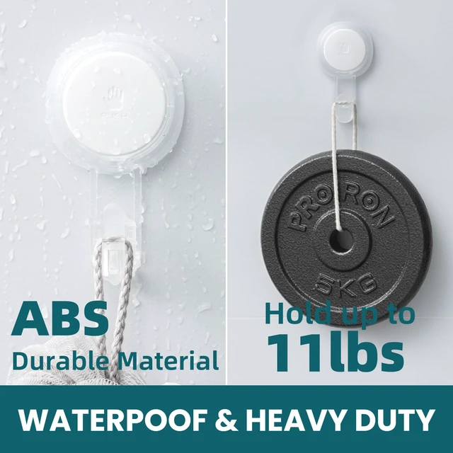 Alt view image 3 of 7 - 4 Pack Powerful Suction Cup Hooks for Shower, Towels & Loofahs, Clear Removable Shower Hooks for Inside Shower, 360° Rotatable, No-Drill Damage-free Hanger for Bathroom Wall Glass Door Mirror
