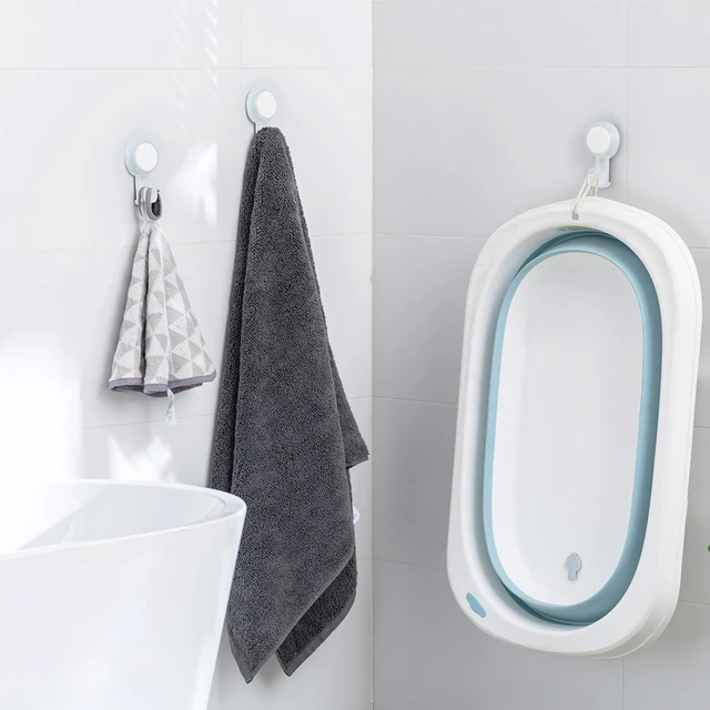 Alt view image 4 of 7 - 4 Pack Powerful Suction Cup Hooks for Shower, Towels & Loofahs, Clear Removable Shower Hooks for Inside Shower, 360° Rotatable, No-Drill Damage-free Hanger for Bathroom Wall Glass Door Mirror