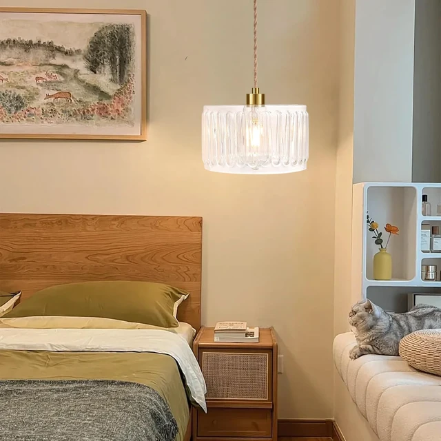 Alt view image 6 of 7 - Glass Plug in Pendant Light Hanging Lights with Plug in Cord Milk White Hanging Lamp Gold Dimmable Mid Century Modern Plug in Chandelier Ceiling Fixture for Living Room,Kitchen,Boho