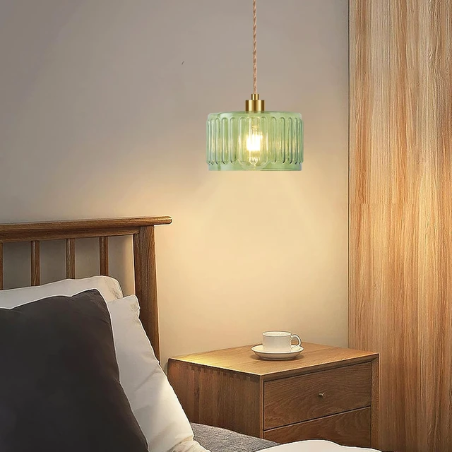 Alt view image 7 of 7 - Plug in Pendant Light Hanging Lights with Plug in Cord Boho Hanging Lamp Glass Gold Mid Century Modern Vintage Dimmable Green Flower Plug in Chandelier Ceiling Fixture for Living Room,Kitchen