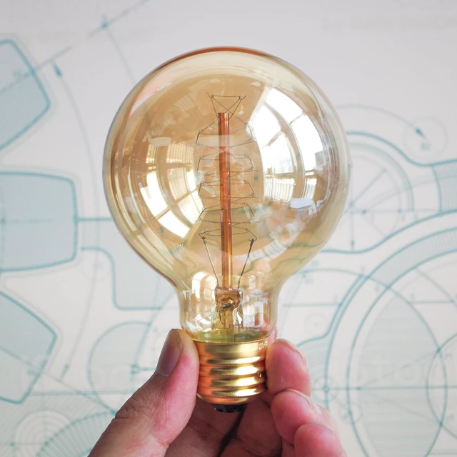 Alt view image 2 of 7 - 4-Pack Edison Light Bulbs 60 Watt Dimmable G80 Vintage Warm Bulbs 2200K Warm Light, 230LM Brightness, 110V E26 Base, Dimmable Vintage Style Bulb for Bedroom Living Room Decor