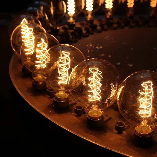 Alt view image 5 of 7 - 4-Pack Edison Light Bulbs 60 Watt Dimmable G80 Vintage Warm Bulbs 2200K Warm Light, 230LM Brightness, 110V E26 Base, Dimmable Vintage Style Bulb for Bedroom Living Room Decor