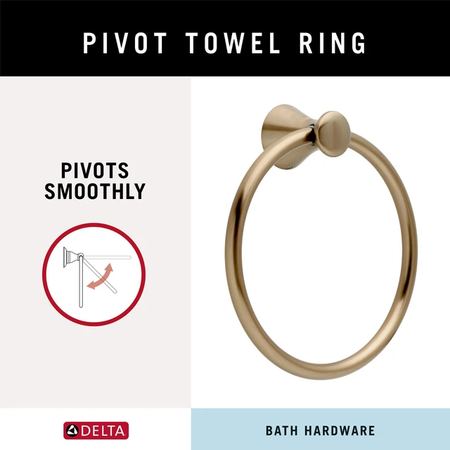 Alt view image 2 of 7 - Hand Towel Holder | Champagne Bronze Ring for Hanging Towels in Kitchen, Bathroom | Lahara Accessories